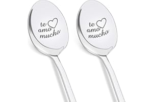 PRSTENLY Regali Carini Per Lei Lui, 2 Pezzi Acciaio Inossidabile Cucchiaio Gelato Regalo Romantici Per Fidanzato Fidanzata Di Anniversario Matrimonio Natale San Valentino, Regali Coppia Moglie Marito