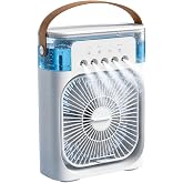 600 ml Su Tanklı Buharlı Serinletici Fan | Taşınabilir Mini Klima Fanı | LED Işıklı Hava Soğutucu Vantilat&ouml;r