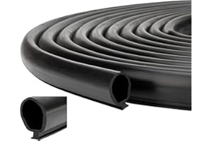 Inscrip Junta deslizante secundaria para autocaravana, junta de goma universal para puerta de coche, junta de goma de repuesto para caravana, remolque, sistema Slideout, #018-338-BLK, negro (6M)