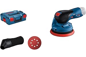 Bosch Professional 12V System Levigatrice Rotoorbitale a Batteria Gex 12V-125 (Incl. Platorello (125 Mm), 1 Carta Abrasiva, Sacchetto Raccoglipolvere, senza Batterie e Caricabatterie, in L-Boxx 136)
