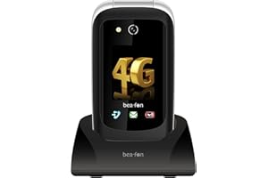 Beafon, SL720i, Silver Line, custodia pieghevole, 4G, telefono con tasti, anziani con pulsante di emergenza e zona di sicurezza, XXL 2,8" (7,11 cm), display a colori, compatibile con apparecchi