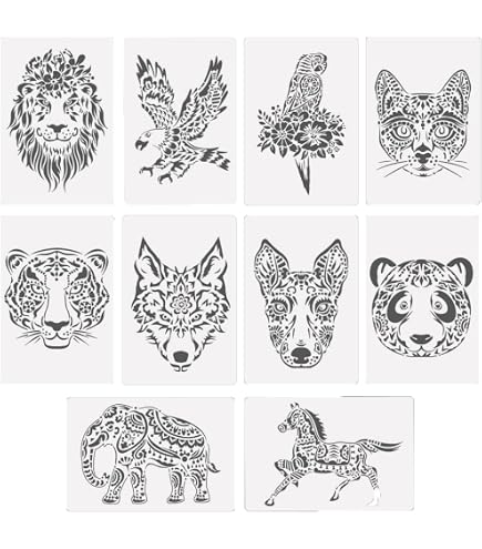 Stencil Per Pittura Gnomo Primaverile FINGERINSPIRE 15x30cm - Mascherina In Plastica PET Con Farfalle E Fiori, Include Pennello, Per Decorazioni Fai-da-Te