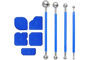 KARELLS Zestaw narzędzi do wygładzania fug, zestaw silikonowych fug, kulka, 9 sztuk silikonowych narzędzi do wygładzania fug, narzędzie do wygładzania fug, skrobak, narzędzie do uszczelniania fug, do łazienki