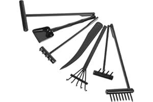 Warmhm 7 Stück Sand Rechen Miniatur Dekoration Kinderanzug Mini Zubehör Zen Garten Kit Zen Garten Werkzeuge Tee Set Landschaft Requisiten Zen Sand Garten Rechen Werkzeug Zen Sand Garten