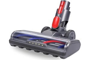 ‎DRIPL Dripl Bürste passend für Dyson V7/V8/V10/V11/V15 Staubsauger, Bodendüse mit 5 LED-Leuchten & Direktantrieb für Hartböden, Dyson Aufsatz mit flexiblem Drehgelenk & abnehmbarer Bürstenrolle