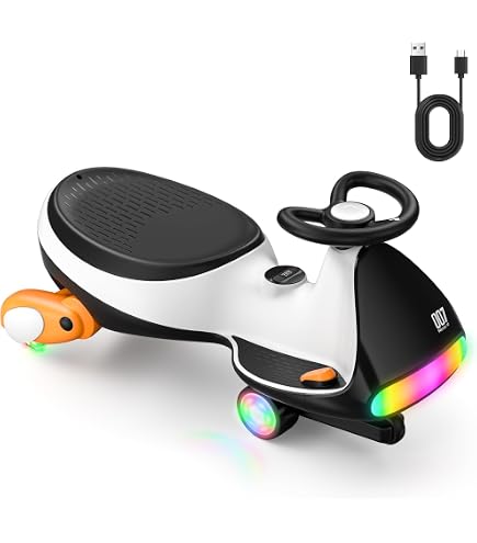 Produktbild von DREAMADE Kinder Elektroauto Mit Faltbarem Flügel & Drehbarem Propeller, Elektroflugzeug Mit Drift, Elektroflugzeug Mit USB & Musik & Drahtlosfunktion, Elektroauto Für Kinder Ab 3 Jahre (Blau+Weiß