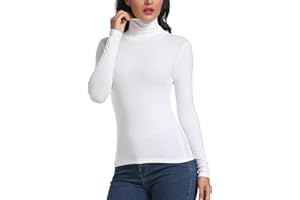CARCOS Rollkragenpullover Damen Long Sleeve Shirt Basic Turtleneck Top High Collar Slim Fit T-Shirt Top for Autumn Winter