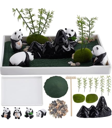 Kit Jardin Zen Miniature Pour Bureau - Bac à Sable Japonais Avec Accessoires 21x15.7cm - 5