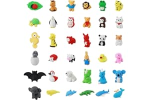 UZEPIE Rubbers Erasers 36pcs, Animal Shape Cute Stationary, Lovely Animal Erasers Multipack, Detachable Mini Stationery Set for Party Favors, Games Prizes, Carnivals, Children, Students, Classroom Rewards