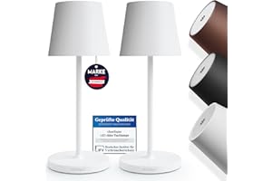 ‎CHARLIQUE charlique® LED Tischlampe kabellos mini (Doppelpack) - Dinner Light weiss 28 cm - Premium Akku Tischleuchte mit USB, aufladbar, warmes Licht, indoor & outdoor geeignet