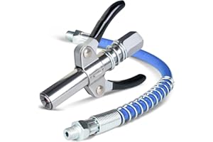 SPDYCESS Fettpresse Coupler G Coupler für Fettpresse Fettpresse Kupplung Fettpresse Mundstück 10000psi, mit 30 cm Langem Schlauch, für Fettdüsen nach Nationalem Standard M6 M8 M10 M12