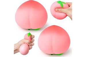 JoyPlus 2 stycken squishy fiske, realistiska anti-stress leksaker, squishy persika för att lindra stress och avkoppling, sens