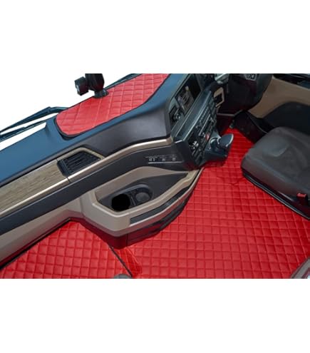 VRACHTWAGEN Vloermatten DASHBOARDMAT LINKS Besturing Ontworpen voor DAF XG 106 2021 EURO 7 AUTOMAAT 1 pneumatische zitting BEIGE Eco Leder