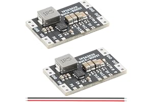 Youmile 2 pcs XL63020 5V DC DC Voltage Boost Buck Converter Power Module Lithium Battery USB TPS63020 MCU Power Voltage Stabilization Module Low Ripple with 26AWG Red and Black Cable