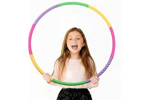 HKESTLDO Hula Hoops,Hula Hoop Kids Detachable and Adjustable,Plastic Fitness Exercise Hoop Children for Dance,Games,Lose Weight or As a Gift1