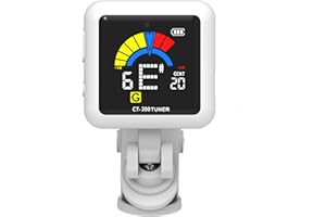 Aroma Afinador de guitarra recargable, afinador cromático, pantalla HD en color, clip giratorio de 360 grados para guitarra, violín, ukelele, mandolina, bajo, etc., serie AUPHY-Aroma