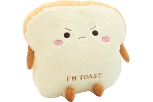Auptiz Toast Bread Cushion, Soft Plush Toy, Funny Bread Shape Plush Toy Cushion, Doll Toy, Cut Bread Cushion, Toast Cuddly Toy, 40 cm Hand Warmer, Toast Bread Cushion