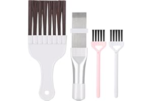 Xialvyu 4 Stücke Lamellenkamm für Klimaanlage, Reinigungskamm für Wärmetauscher, Kondensator und Trockner, Lamellenreiniger mit Bürste, Ideal für Wärmepumpentrockner und Radiator