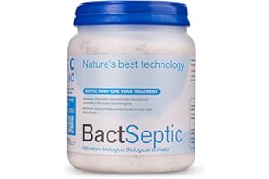BactPro - BactSeptic - Pulizia e manutenzione delle fosse biologiche, scioglie gli ingorghi ed elimina cattivi odori - Attivatore Biologico - Polvere 1,3 kg con dosatore