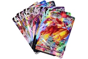 LDDYKZY Lot de 55 Cartes Vmax en Or stitcAnglais, Shiny Cartes d'Échange De Carte GX Flash Amusantes, Cadeaux de Collection pour Enfants Non Origine Pas de répétition Coloré