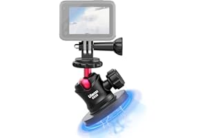 ULANZI Supporto magnetico per Action Camera, forte supporto magnetico con testa a sfera rotante a 360° e 6 magneti integrati, compatibile con GoPro Hero 13/12/11/10/9/8/7/6, DJI OSMO Action, Insta360