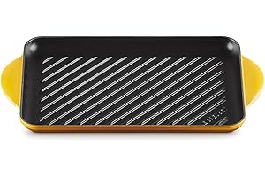 Le Creuset Gril Rectangulaire en Fonte Émaillée, 33 x 22 cm, Nectar, 20202326720460