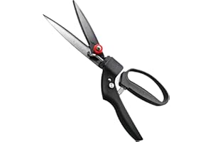 GARTOL Rasenschere mit 180 Grad drehbarem Schneidkopf, leichte Garten-Grasschere mit Schlaufengriff, 5-Zoll-SK-5-Stahlklinge, ideal zum Kantenschneiden und Trimmen von dekorativen Gräsern