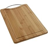 Pradel Excellence Rectangular Chopping Board &ndash; Dimensions 20 x 30 cm &ndash; Made of Bamboo &ndash; Rigole for Juice &ndash; Stainless Steel Ca