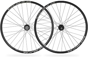 RNINGO Mountion Bike Tubeless Wheelset 26/27.5/29 inch, Disc Brake,Boost Front M15*110mm Rear M12*148mm Aluminum Alloy for MTB Wheels,F/V