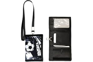 SIRLOMU Portefeuille Garçon, Porte Monnaie Football Enfant avec, Cadeaux Football pour Portefeuille, Porte-Monnaie Garçon, Voyage