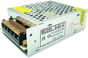 Lianshi 12V 5A 60w Switching Power Supply Short Circuit and Overload Protection Converter Transformer for Industrial Automation LED Surveillance CCTV Printer AC220V to DC12V
