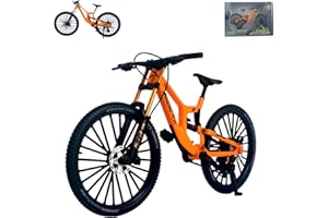 Kuasting 1:8 Scale Mountain Bike Toy DS Die-Cast Mini Finger Bicycle Model Toy Bicycle Figurine Desktop Decoration DH Alloy Bike Action Figurine Toy for Cake Topper Crafts (Yellow)