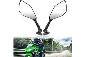 Auzkong Espejos de Motocicleta Espejos Retrovisores Laterales para ZX6R ZX-6R ZX636 2013-2018, Ninja 300 EX300 ABS 2013-2018, Ninja 400 2018-2019 Negro 1 Par