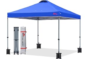 MasterCanopy Pop-up Canopy Tent, Commercial Instant Canopy with Roll Bag, Sandbags x4, Tent Poles x4