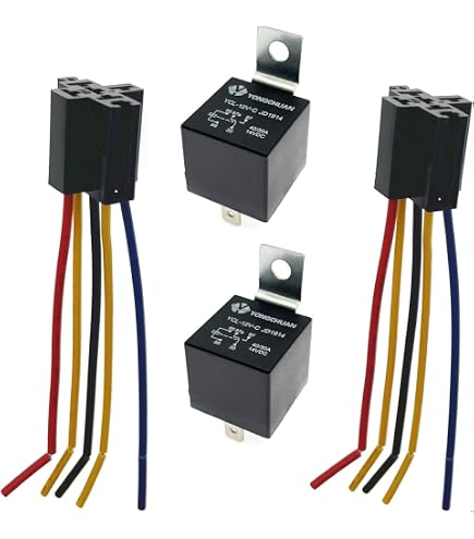 Lot 5 Relais 5 Broches 12V 40A QitinDasen Avec Prise Faisceau Pré-Câblé - Voiture Camion