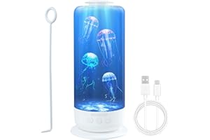 BestYiJo Lampada Meduse Acquario, Jellyfish Lava Lampada, 2,5 Litri Ricarica USB, 7 colori, 2 Modalità, Lampada Lava con Controllo Della Velocità, per La Casa Ufficio Regalo per Bambini (Bianco-1)