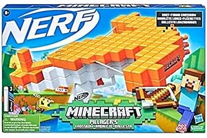 Nerf Minecraft Pillager's Crossbow Dart-Blasting Crossbow, Real Crossbow Action, Includes 3 Official Nerf Elite Darts