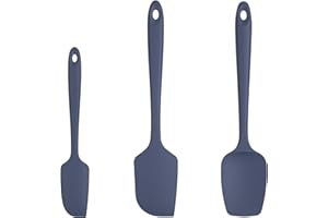 Spatole Silicone Set di 3: U-Taste 315℃ Resistente al Calore, Gomma Flessibile senza BPA Cucchiaio Leccapentola, Raschietto per Pentole Antiaderenti per Cucina Cottura Miscelazione (Blu Notte)