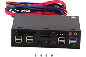 BINDPO PC Card Reader, 5.25inch Computer Host Dashboard Front Panel Internal Memory Card Reader Supooort USB 3.0, M2, SD, MS, MMC, CF, TF