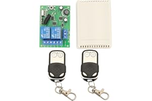 DieseRC DC 6V 12V 24V 30V Relè Wireless Interruttore di Controllo Remoto 10A 2 Canali 433Mhz Ricevitore Relè RF con 2 Trasmettitori, Contatto a Secco per Motore/Apriporta del Garage