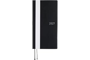 Hobonichi Techo 2027 Weeks – White Line: Black (English, Tall & Slim, January Start)