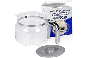 Jarra Cafetera Goteo con Tapa 200x150x130 mm con Código Original 697650076 DCGC01 para Smeg - Garantía de 10 Años - MONTERAL