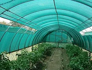 Unique Plastic 50% Sun Blockage Shade Net with Gripping Clips (4m x 7m, Green)