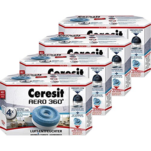 Henkel Ceresit Luft-Entfeuchter-Tabs AERO 360 Nachfüller 4x450g Tab (4er Pack)