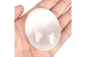 ORIENTREA 1 pezzi di pietra di Selenite, Da 50 a 70 grammi Selenite pietra di palma, pietra chakra e guarigione, pietra lucidata, 100% naturale e artigianale