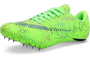 SDEQA Chaussures D'athlétisme pour Hommes, Unisexes Spikes Athletics 8 Nails Chaussures pour Jeunes Pointes à Lacets et Sprint Garçons et Filles Hommes Femmes,Baskets à Pointes