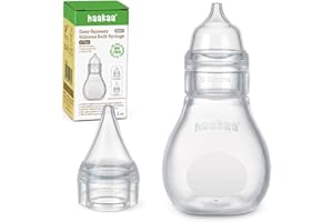 Haakaa Silikonowy aspirator do nosa dla niemowląt, strzykawka z żarówką do nosa, łatwy do ściskania nos dziecka, noworodek i maluch - silikon wolny od BPA