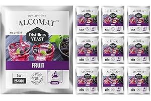 Alcomat Früchtebrennhefe 10 Pack - Weinhefe für Obstbrände, Brandy & Calvados - Alkoholtoleranz bis 17% - Intensives Fruchtaroma