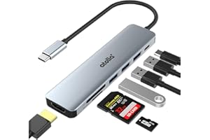 USB C Hub, atolla 7-in-1 Type C Hub with 4K HDMI Adapter, 100W Power Delivery Port, 3 USB 3.0 Ports, SD/TF Card Reader, USB C Multiport Adapter for MacBook Pro Air, Surface Pro, iPad Pro, XPS and more