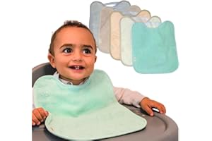 Bugalin Baberos bebe impermeables |Packs - Baberos goma elastica guarderia | 6 meses hasta 4 años| Fáciles de Poner y Quitar De Rizo y Tela Impermeable, Ideal para la Guarderia | Fabricados España
